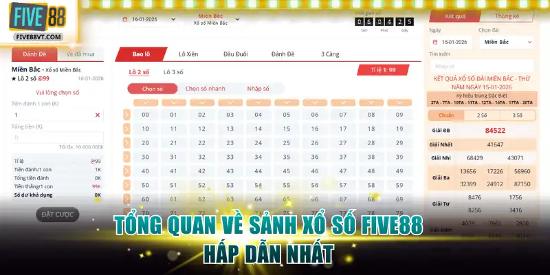 Tổng quan về sảnh xổ số Five88 hấp dẫn nhất